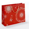 10 TOPLINE exclusive Papier-Tragetaschen 160 x 100 x 210 + 40 Weihnachtsphantasie rot